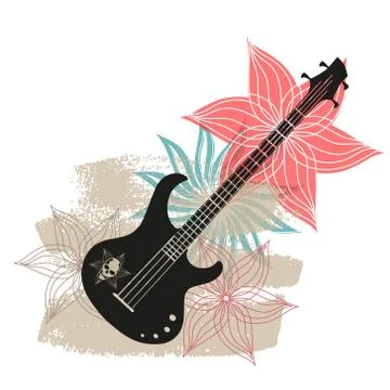 Abstract with bass on a light background Stock Illustration