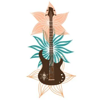 Abstract with bass on a light background Stock Illustration