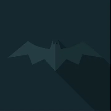 Abstract bat, bird icon with three horns on a dark background Vector logos sign Stock Illustration