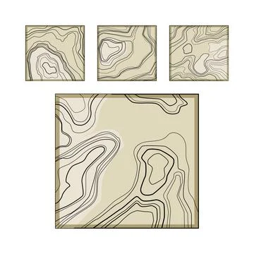 Abstract bathymetric maps visualizing underwater geography Illustrazione stock
