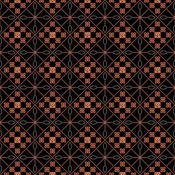Abstract batik dotted geometric flower pattern Stock Illustration