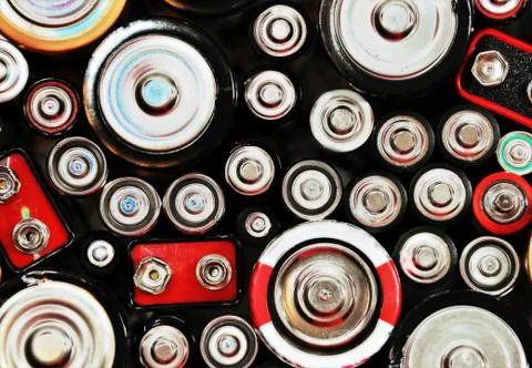 Abstract batteries background Stock Photos
