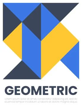 Abstract bauhaus elements shapes for use as cover or poster Stock Illustration