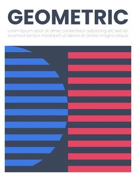 Abstract bauhaus elements shapes for use as cover or poster Stock Illustration