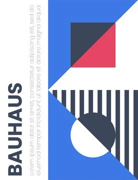Abstract bauhaus elements shapes for use as cover or poster Stock Illustration