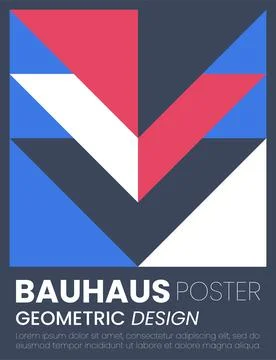 Abstract bauhaus elements shapes for use as cover or poster Stock Illustration