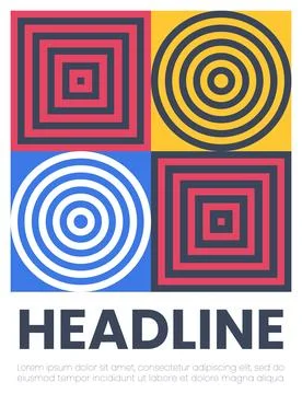 Abstract bauhaus elements shapes for use as cover or poster Stock Illustration