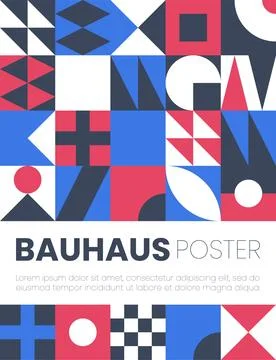 Abstract bauhaus elements shapes for use as cover or poster Stock Illustration