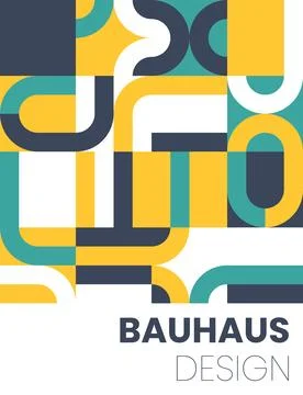 Abstract bauhaus elements shapes for use as cover or poster Stock Illustration