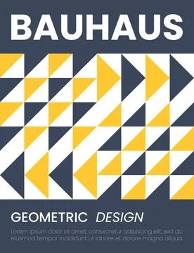 Abstract bauhaus elements shapes for use as cover or poster Stock Illustration