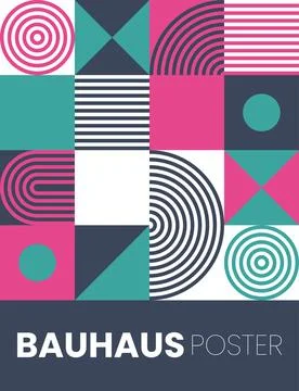 Abstract bauhaus elements shapes for use as cover or poster Stock Illustration
