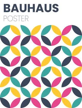 Abstract bauhaus elements shapes for use as cover or poster Stock Illustration