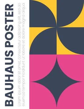 Abstract bauhaus elements shapes for use as cover or poster Stock Illustration