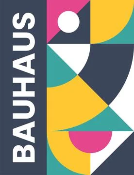 Abstract bauhaus elements shapes for use as cover or poster Stock Illustration