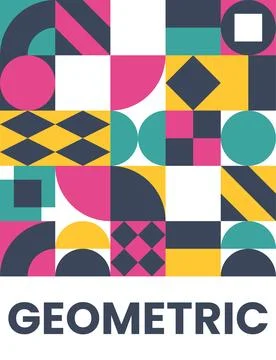 Abstract bauhaus elements shapes for use as cover or poster Stock Illustration