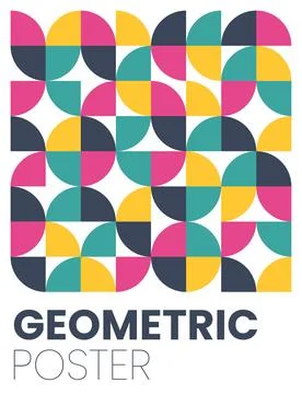 Abstract bauhaus elements shapes for use as cover or poster Stock Illustration