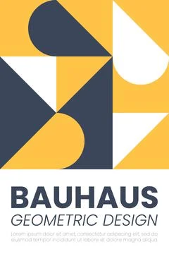Abstract bauhaus elements shapes for use as banner cover or poster Stock Illustration