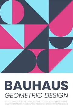 Abstract bauhaus elements shapes for use as banner cover or poster Stock Illustration