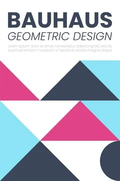 Abstract bauhaus elements shapes for use as banner cover or poster Stock Illustration