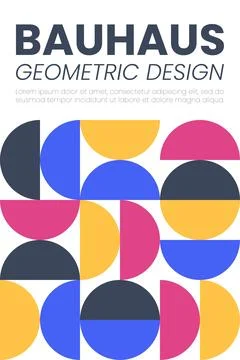 Abstract bauhaus elements shapes for use as banner cover or poster Stock Illustration