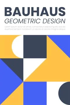 Abstract bauhaus elements shapes for use as banner cover or poster Stock Illustration