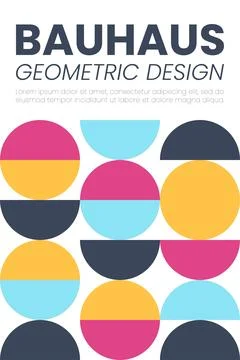 Abstract bauhaus elements shapes for use as banner cover or poster Stock Illustration