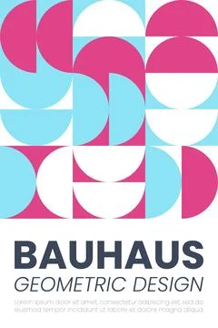 Abstract bauhaus elements shapes for use as banner cover or poster Stock Illustration