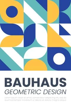 Abstract bauhaus elements shapes for use as banner cover or poster Stock Illustration