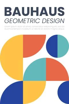 Abstract bauhaus elements shapes for use as banner cover or poster Stock Illustration
