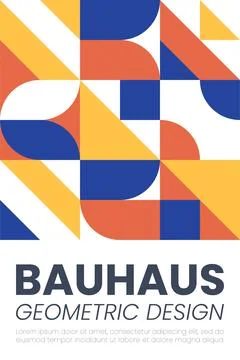 Abstract bauhaus elements shapes for use as banner cover or poster Stock Illustration