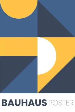Abstract bauhaus elements shapes for use as banner or poster Stock Illustration