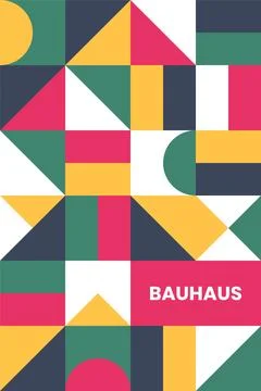 Abstract bauhaus elements shapes for use as banner or poster Stock Illustration