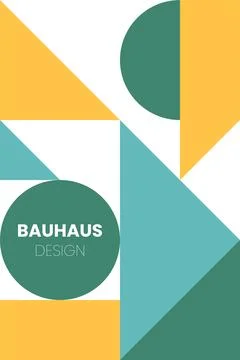 Abstract bauhaus elements shapes for use as banner or poster Stock Illustration