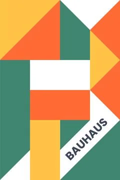 Abstract bauhaus elements shapes for use as banner or poster Stock Illustration