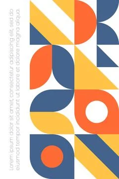 Abstract bauhaus elements shapes for use as banner or poster Stock Illustration