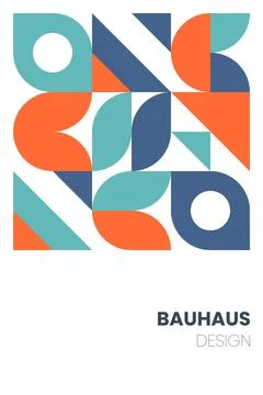 Abstract bauhaus elements shapes for use as banner or poster Stock Illustration