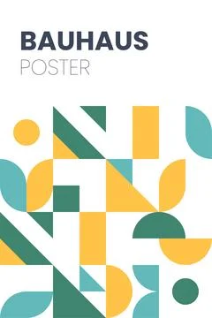 Abstract bauhaus elements shapes for use as banner or poster Stock Illustration