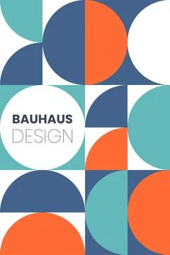 Abstract bauhaus elements shapes for use as banner or poster Stock Illustration