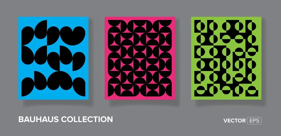 Abstract bauhaus geometric design pattern backgrounds, minimalist geometric desi Stock Illustration