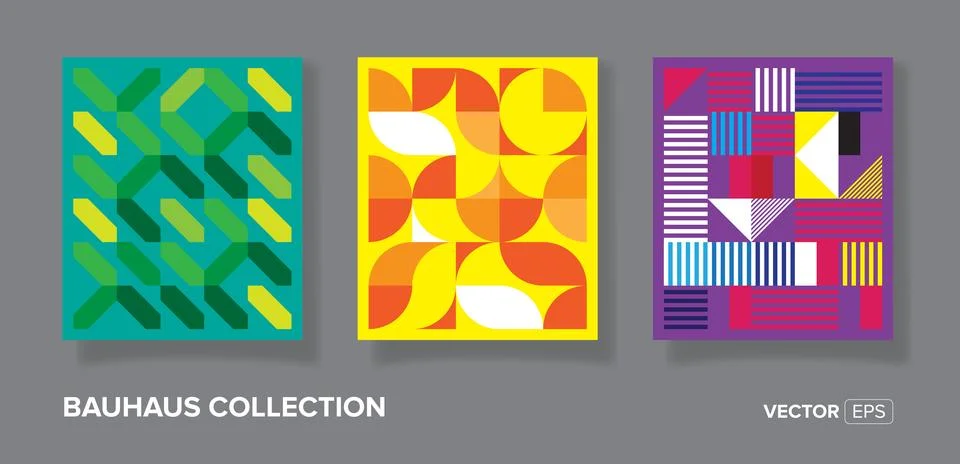 Abstract bauhaus geometric pattern backgrounds for text. Trendy minimalist .. Stock-Illustration