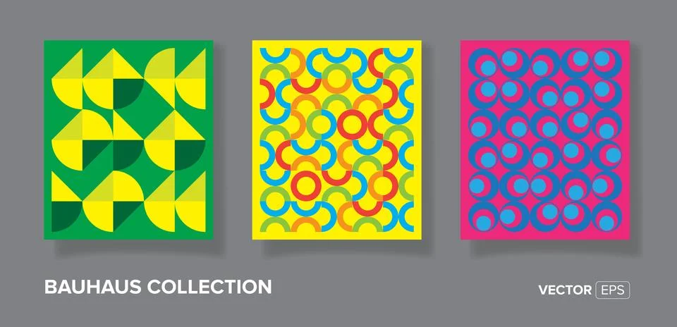 Abstract bauhaus geometric pattern backgrounds minimalist geometric designs.. 스톡 일러스트
