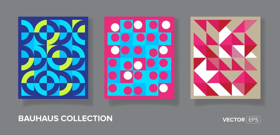 Abstract bauhaus geometric pattern backgrounds for text. Trendy minimalist .. Stock-Illustration
