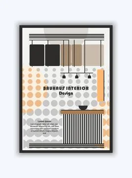 Abstract bauhaus interior design background Stock Illustration