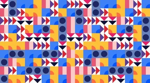 Abstract Bauhaus multicolor corporate usage background aesthetic design bg Stock Illustration
