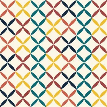 Abstract bauhaus pattern with geometric shapes. Vector seamless colorful patt Stock Illustration