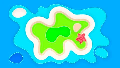 Abstract Beach Background Paper Style Summer Holiday Vector Stock Illustration