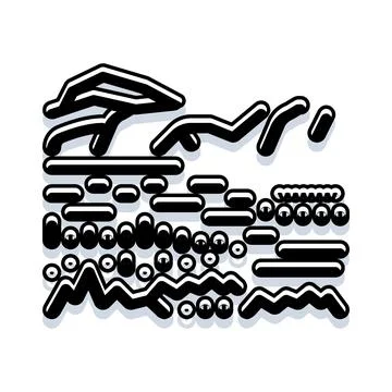 Abstract beach ocean landscape with waves and sand Illustrazione stock