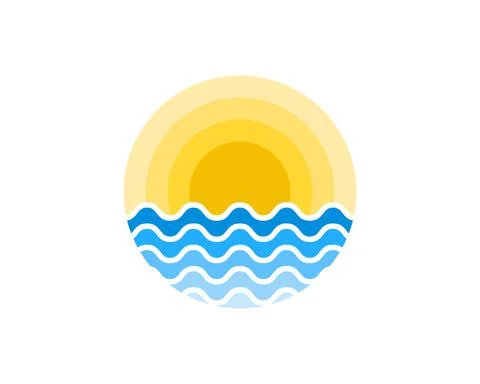 Abstract beach wave and sunset on the top Stock Illustration