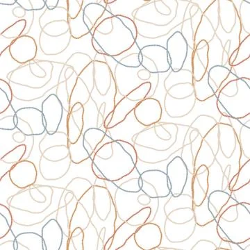 Abstract beaded lines in circles texture. Vector background seamless pattern Illustrazione stock