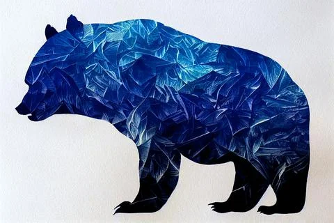 Abstract bear background. Bear double exposure background Stock Illustration